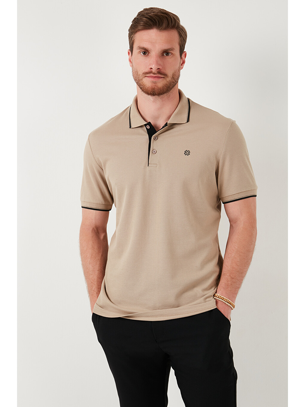 Mavi Pamuklu Regular Fit Şerit Detaylı Düğmeli Polo Yaka 4'lü Paket T Shirt 5902118s4-1