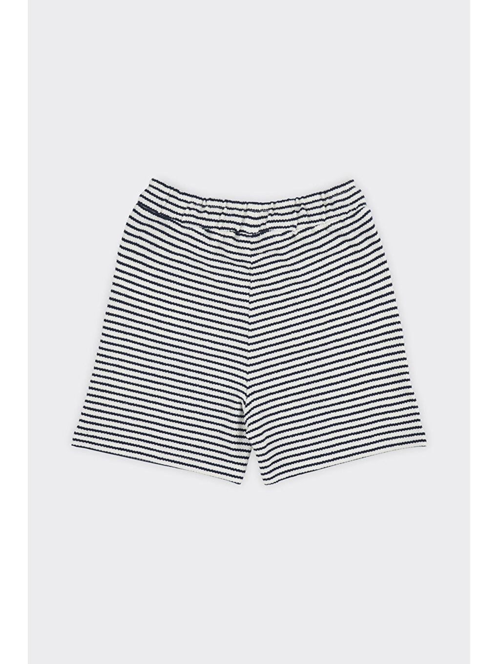 Erkek Çocuk Çizgili Lacivert Örme Şort-1