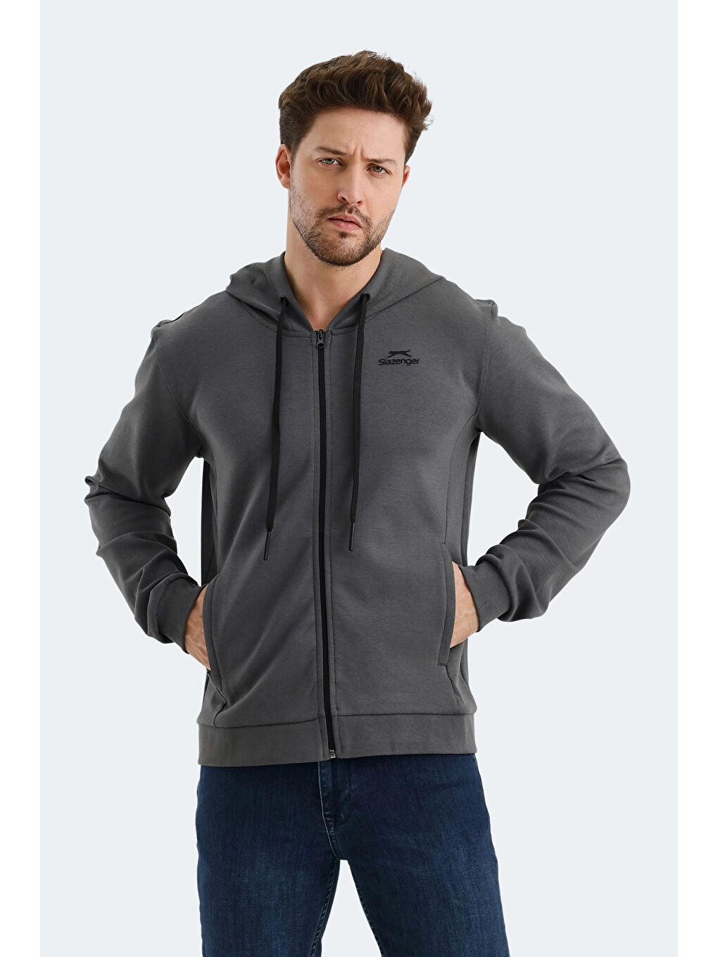 VENDA Erkek Fermuarlı Sweatshirt Koyu Gri-3