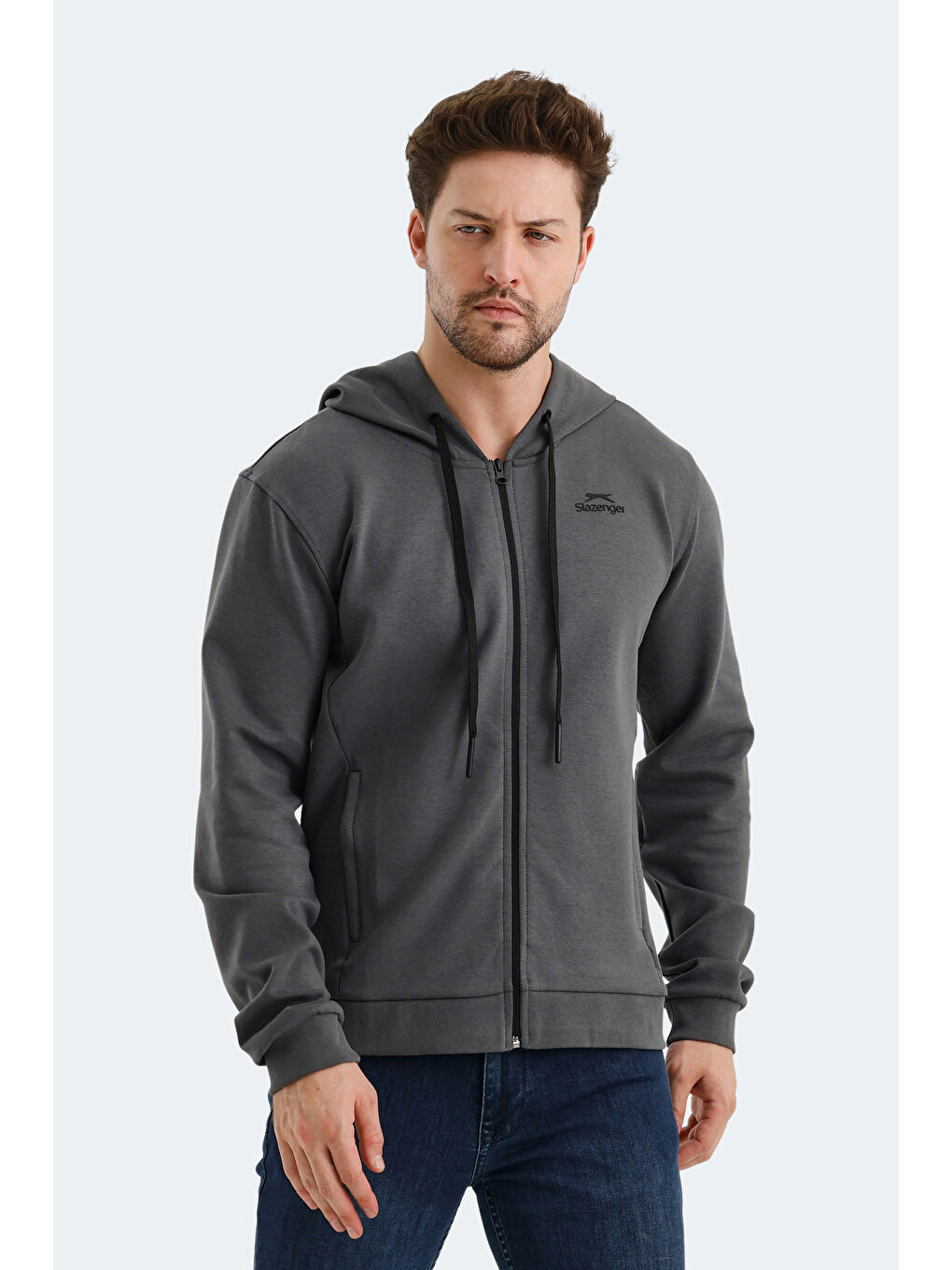 VENDA Erkek Fermuarlı Sweatshirt Koyu Gri-5