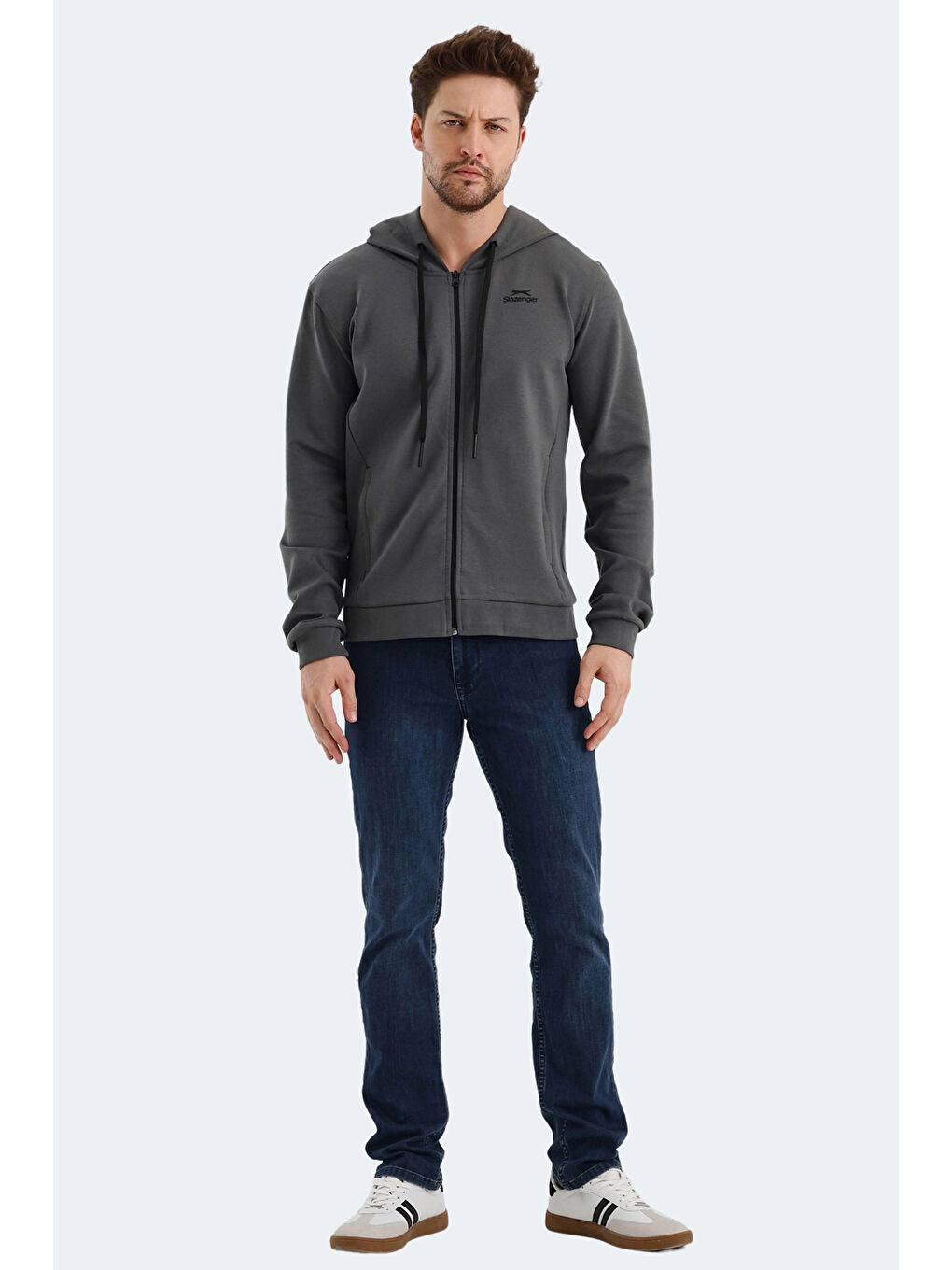 VENDA Erkek Fermuarlı Sweatshirt Koyu Gri-6