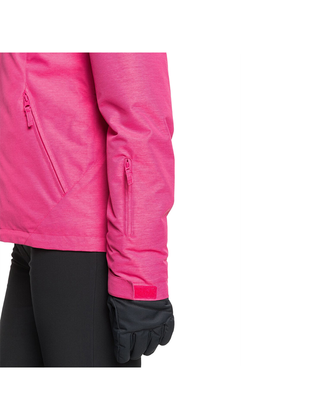 Siyah Jet Ski Solid Kadın Pembe Snowboard Ceketi-3