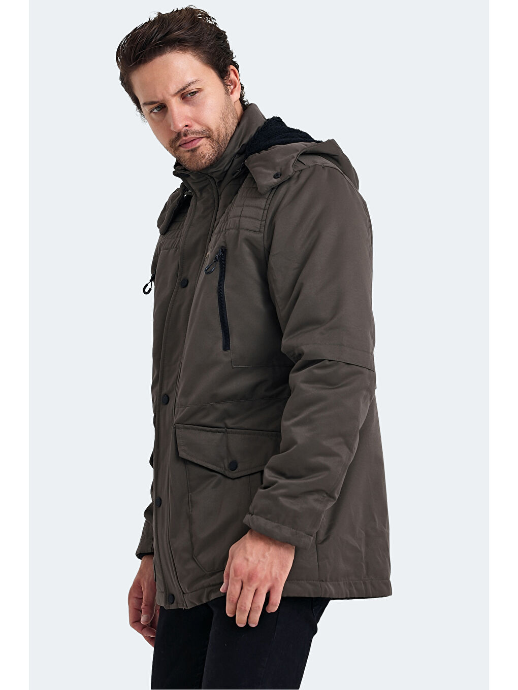 Bej GAL Erkek Mont  Kaban Vizon-3