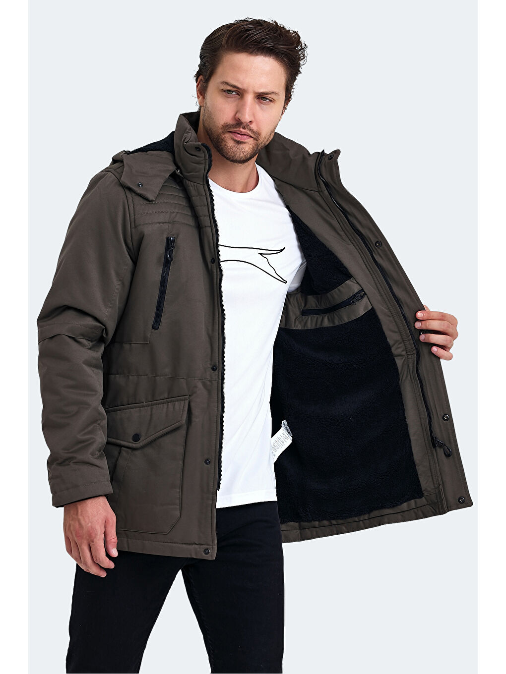 Bej GAL Erkek Mont  Kaban Vizon-4