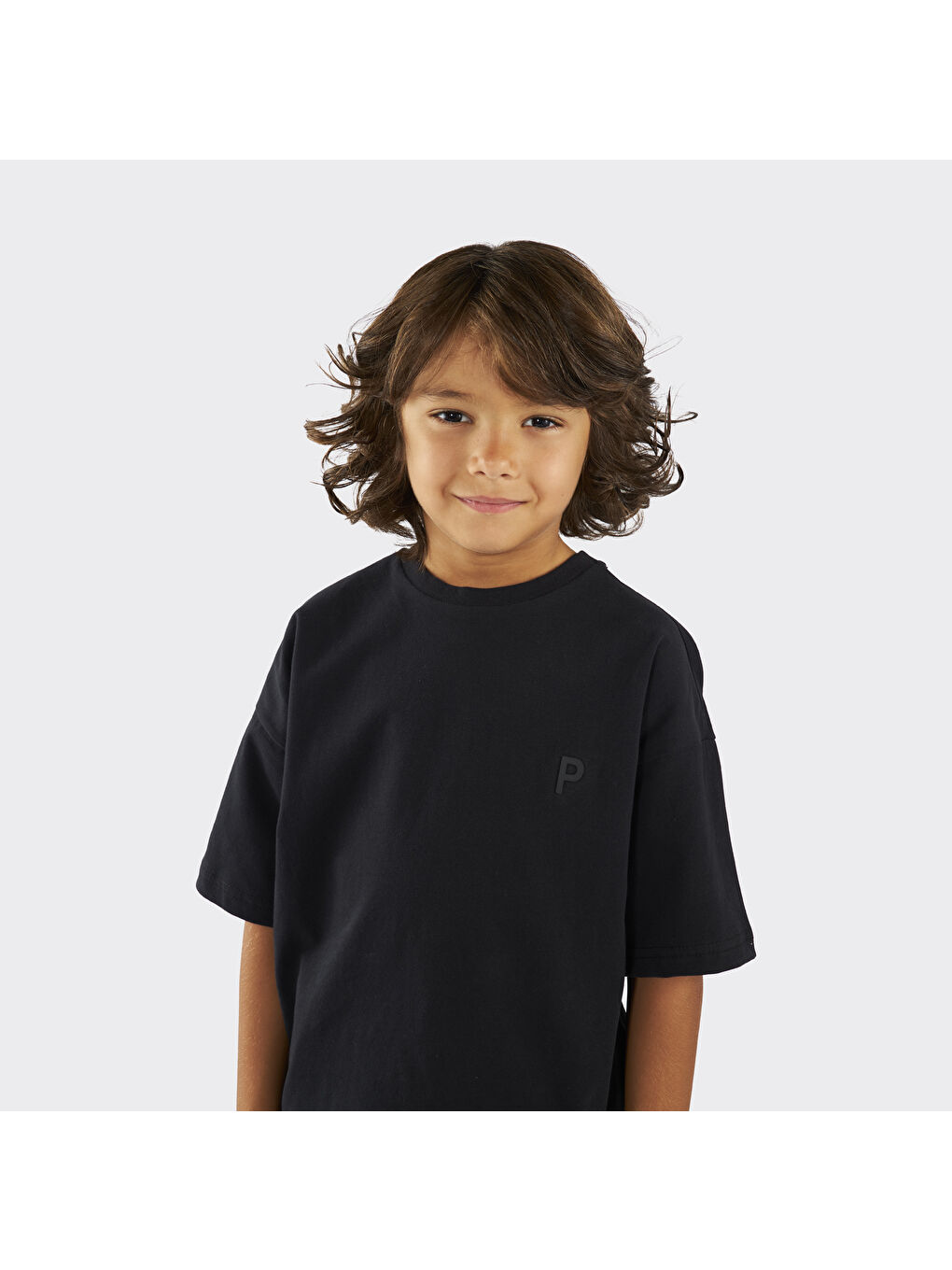 Unisex Çocuk Kısa Kollu Siyah Tişört-4