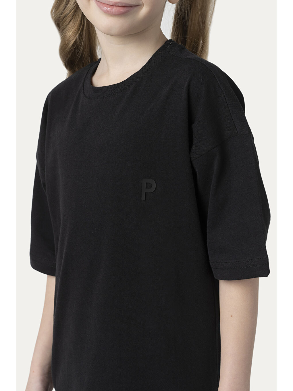 Unisex Çocuk Kısa Kollu Siyah Tişört-6