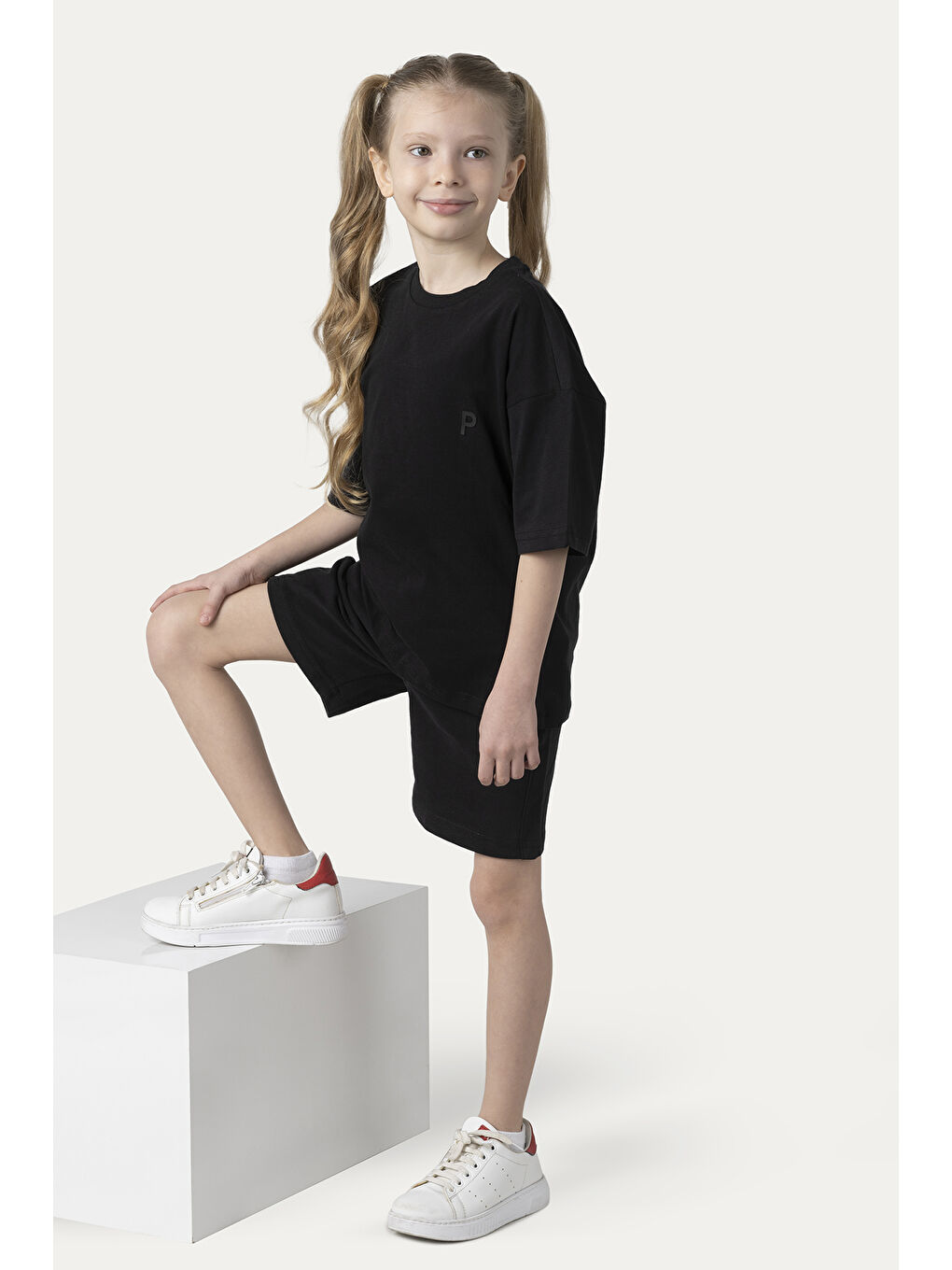 Unisex Çocuk Kısa Kollu Siyah Tişört-7