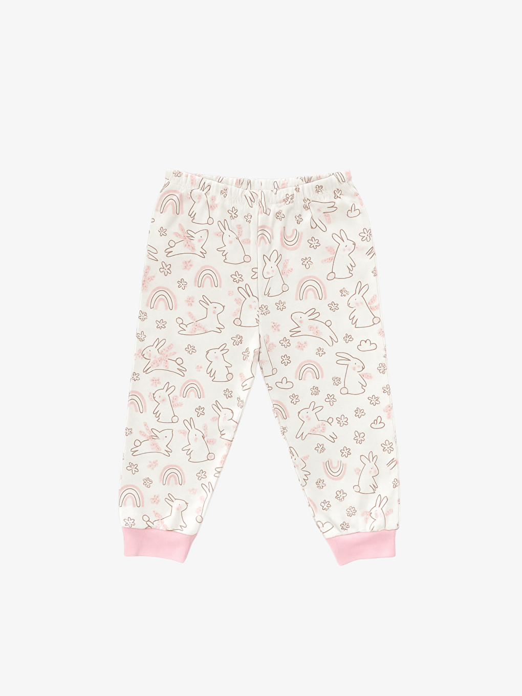 Pembe Bisiklet Yaka Uzun Kollu Kız Bebek Pijama Takımı-2
