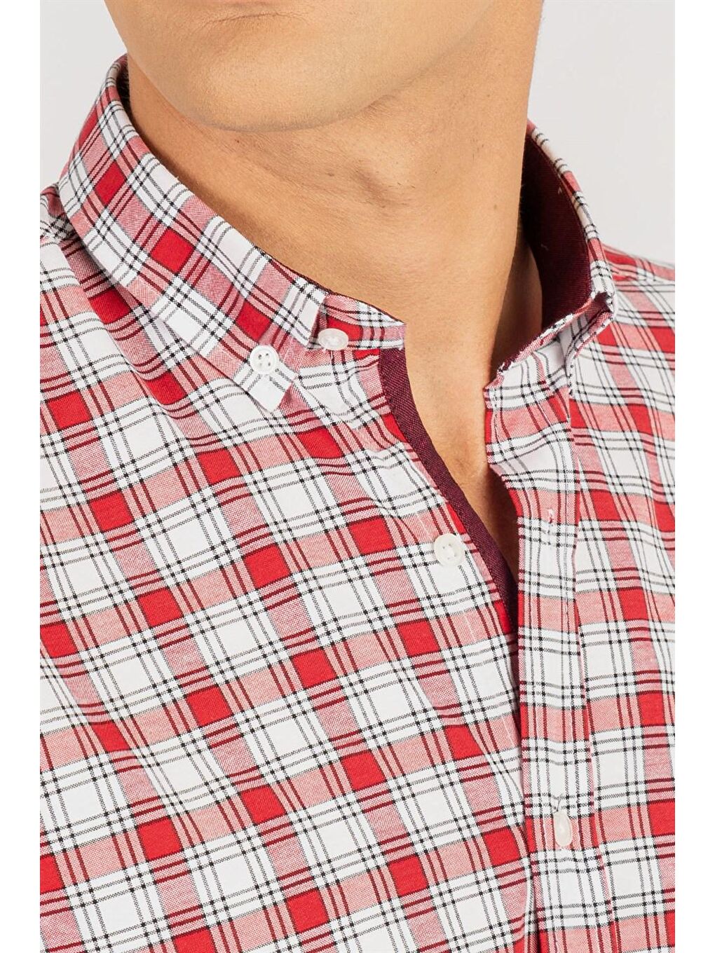 Siyah Klasik Fit Ekose Kısa Kol Erkek Gömlek-3