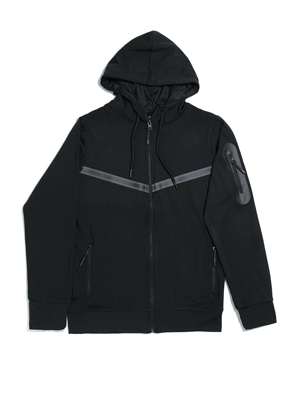 Siyah Unısex Dalgıç Kumaş Kapüşonlu Eşofman Takımı ESF 600-8