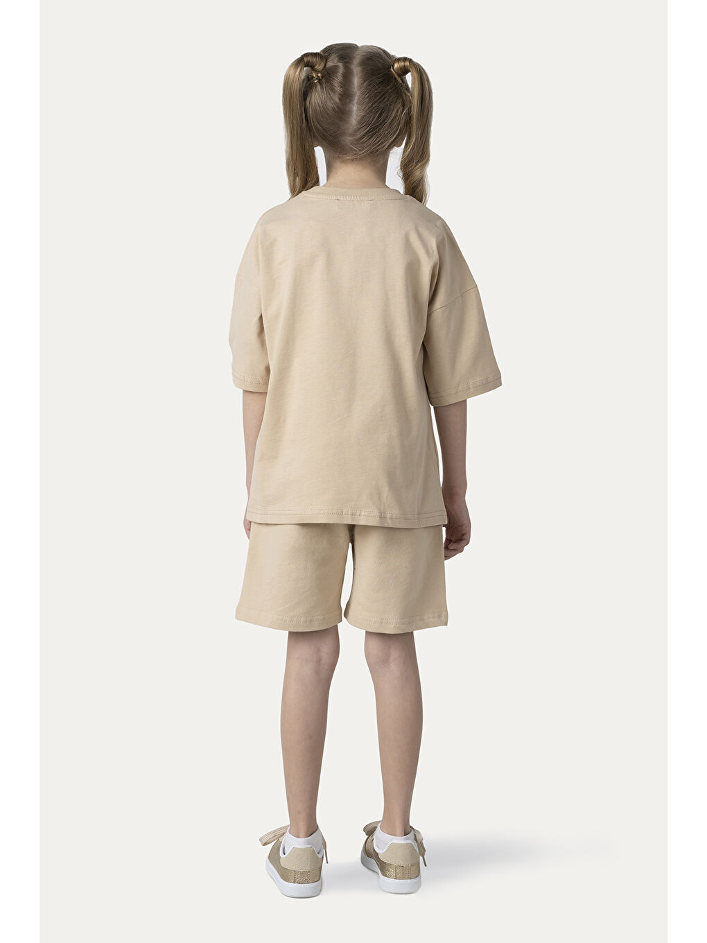 Unisex Çocuk Kısa Kollu Bej Tişört-6
