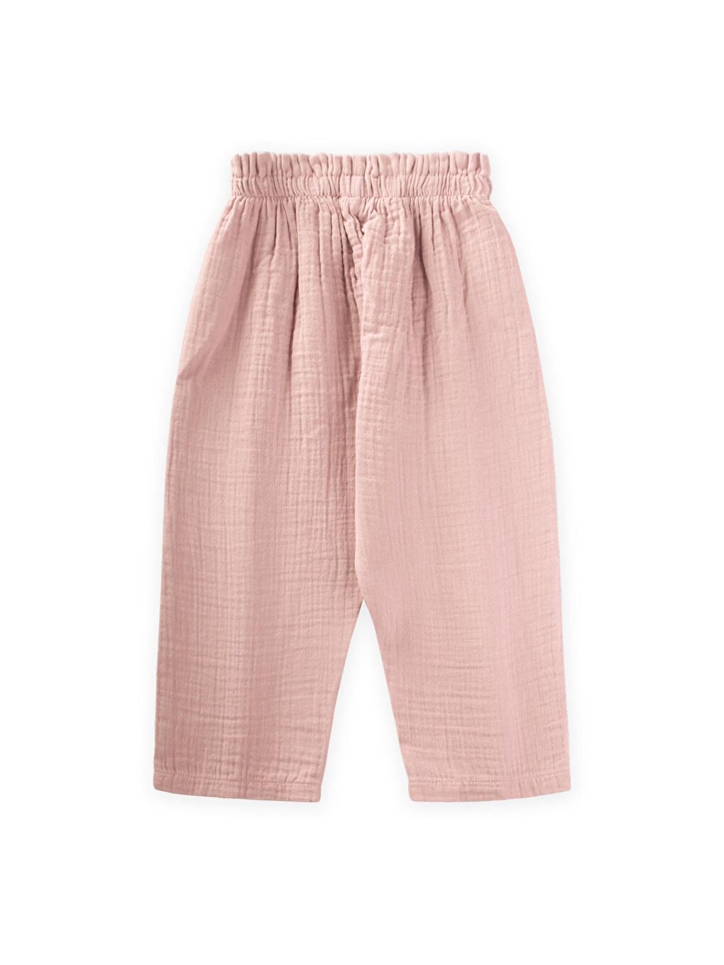 Pembe Kız Çocuk Fırfır Müslin Pantolon-1