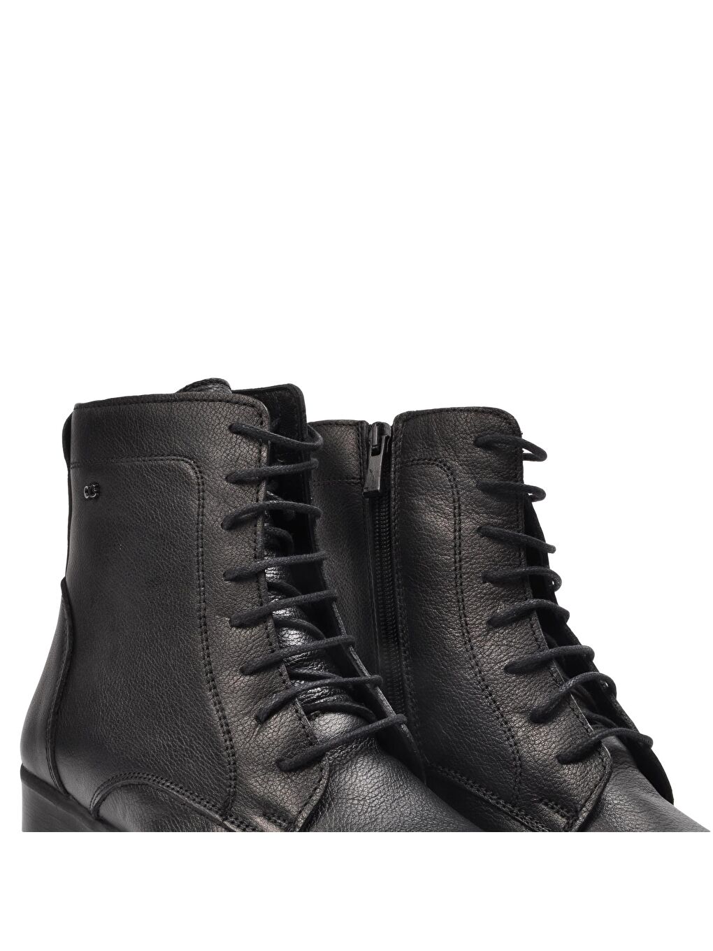 Siyah Bağcıklı Kadın Hakiki Deri Bot 92159-1-2