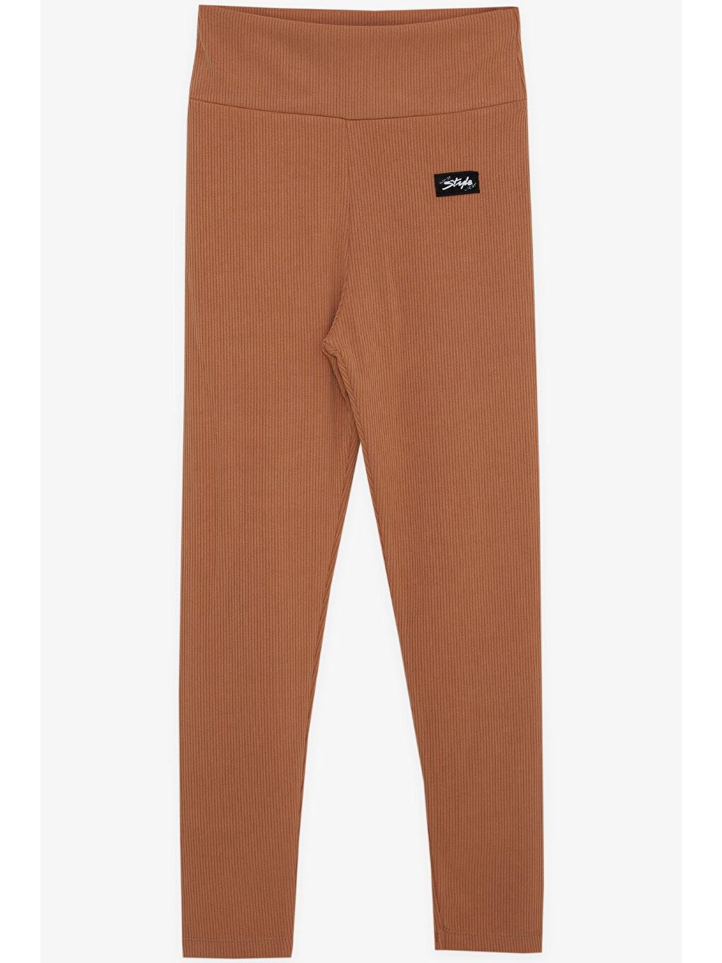 Kız Çocuk Tayt Fitilli Armalı Açık Kahverengi (14 Yaş)