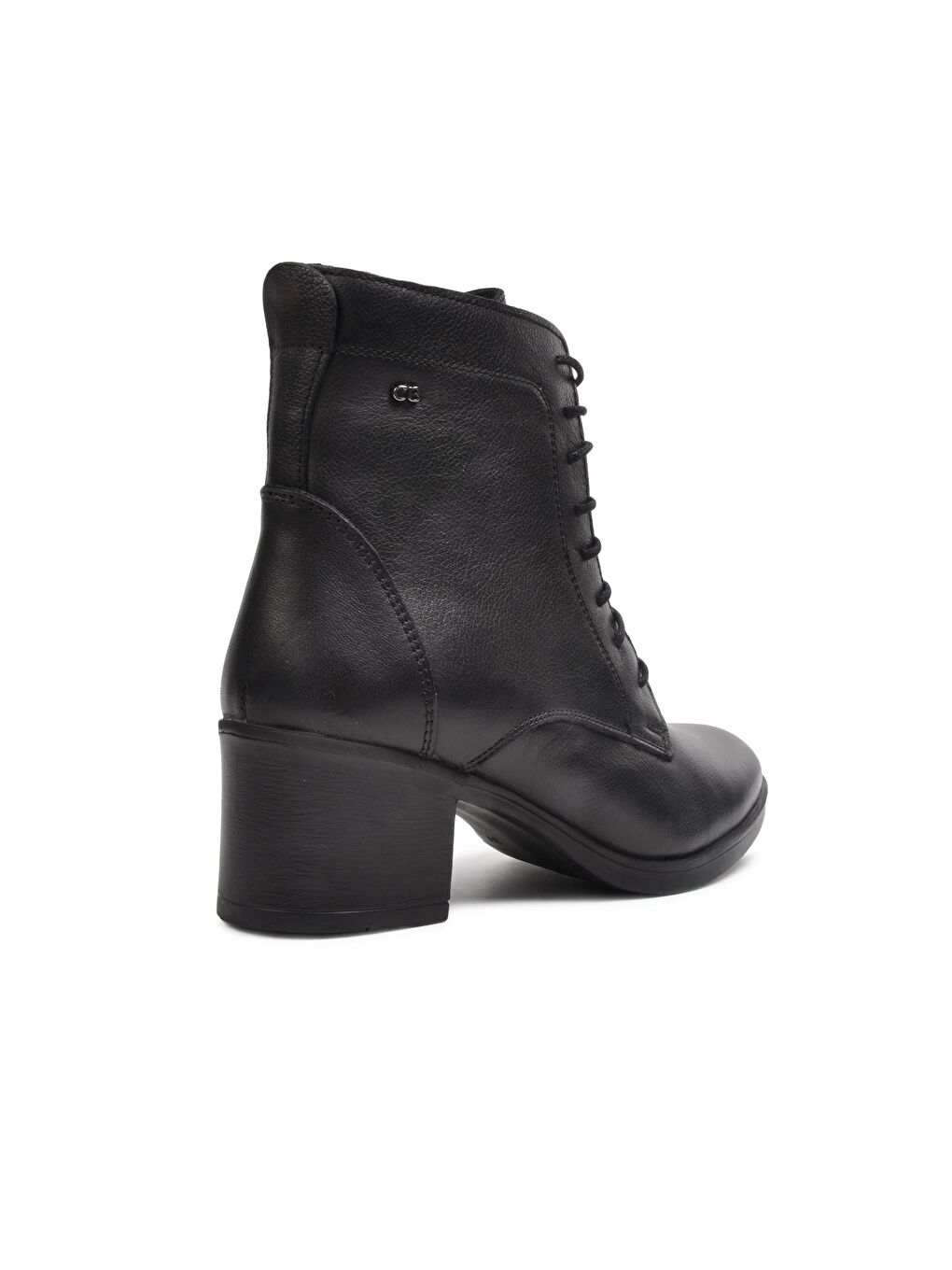 Siyah Bağcıklı Kadın Hakiki Deri Bot 92159-1-4