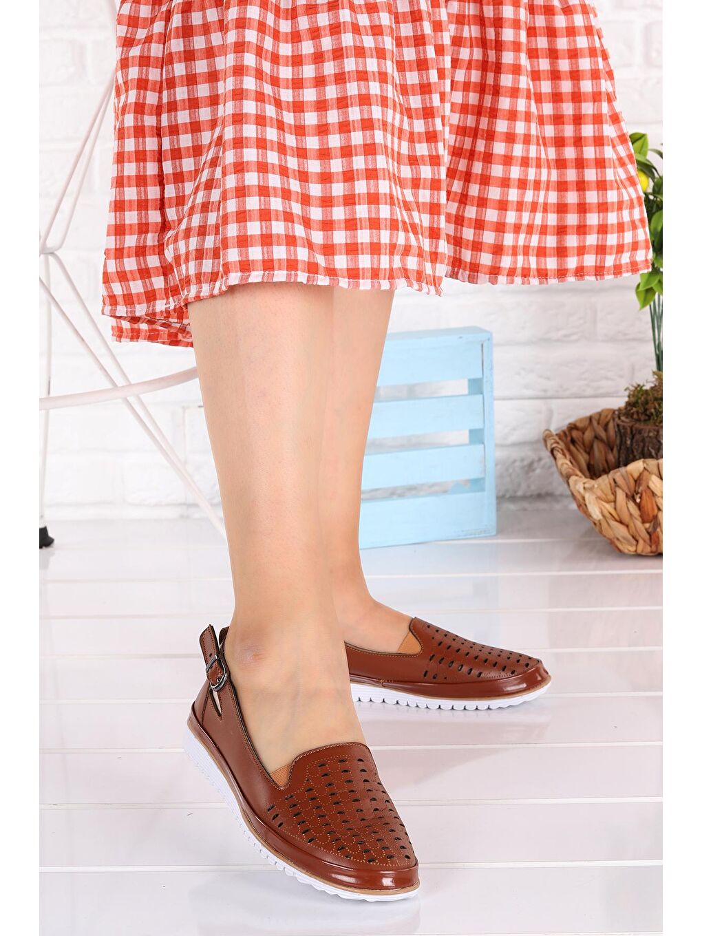 Kahverengi Kadın Günlük Babet Ayakkabı Cns 1025