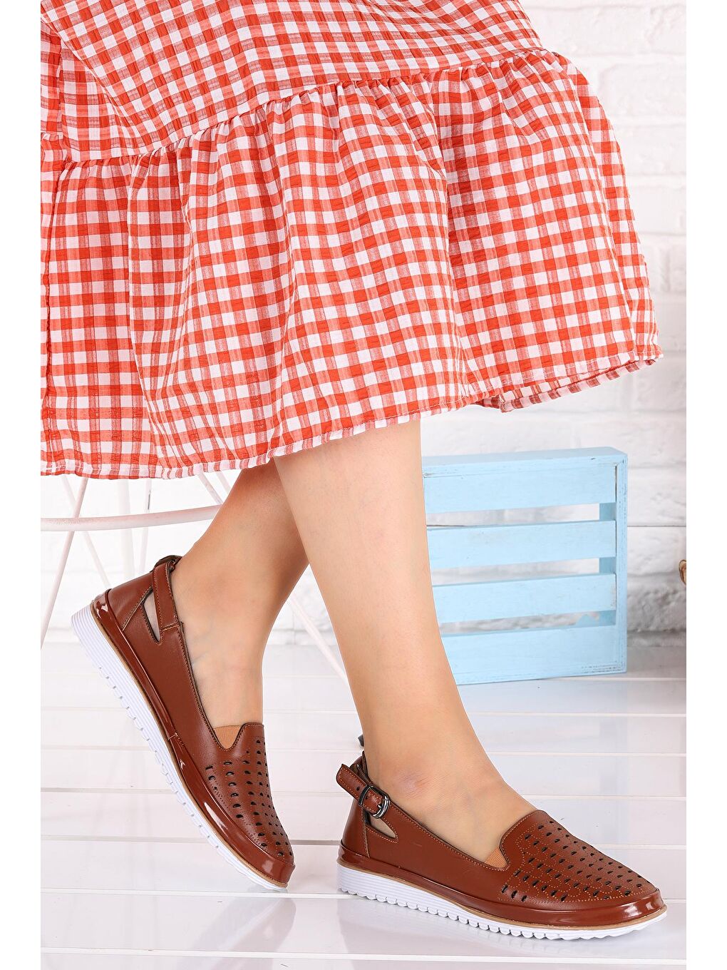 Kahverengi Kadın Günlük Babet Ayakkabı Cns 1025-2