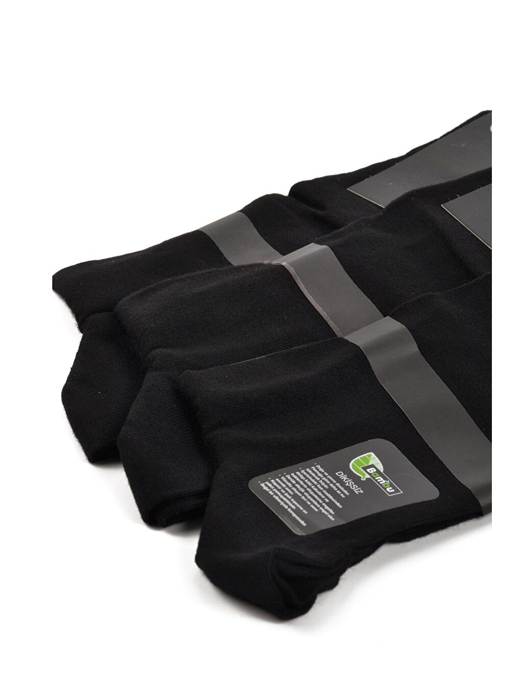 Bambu Siyah 3'lü Dikişsiz Unisex Uzun Çorap 24K006-1