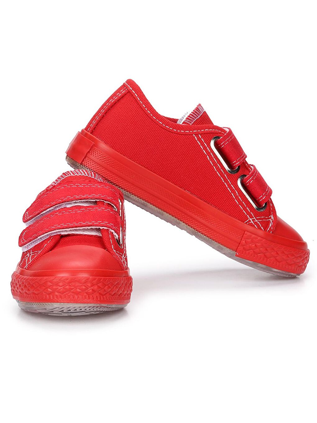 Kırmızı Renkli Sargı Işıklı Kız/Erkek Çocuk Keten Spor Ayakkabı Alf 133-1