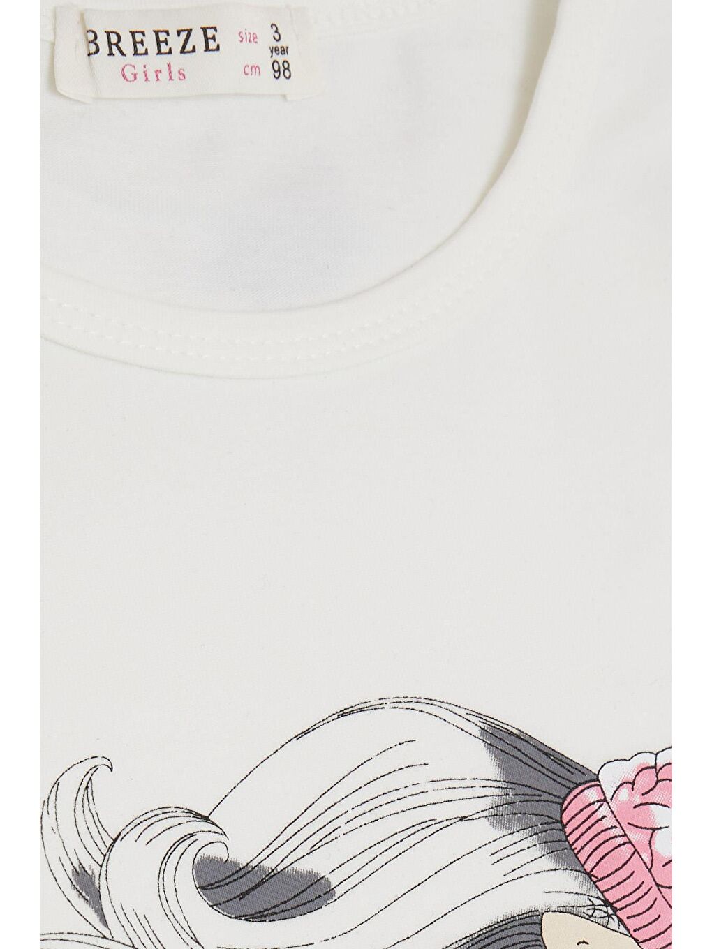 Kız Çocuk Uzun Kollu Tişört Pullu Kalp Baskılı Ekru (2-6 Yaş)-2