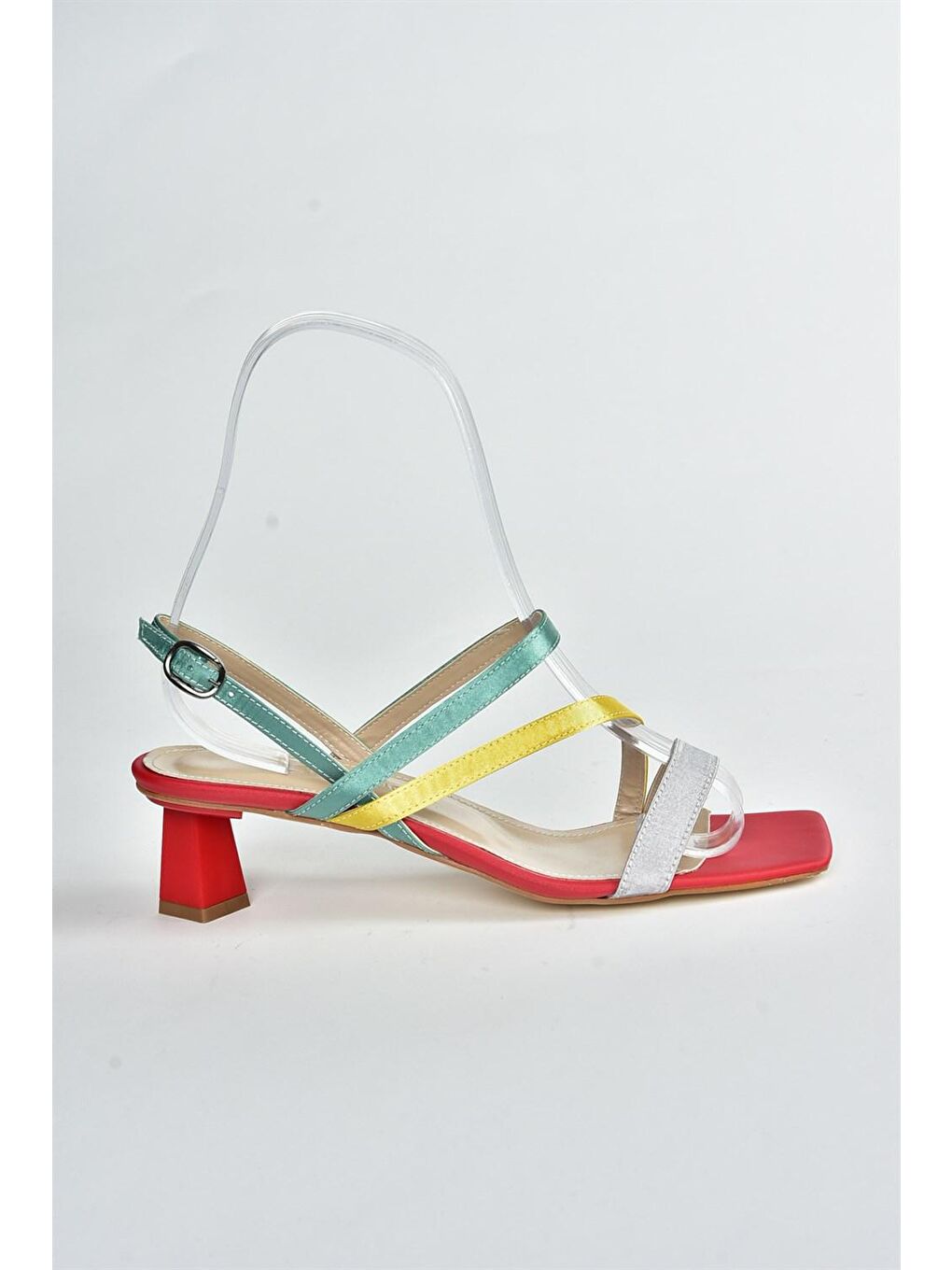 M5180675 Kırmızı/Yeşil Kadın Topuklu Ayakkabı-5