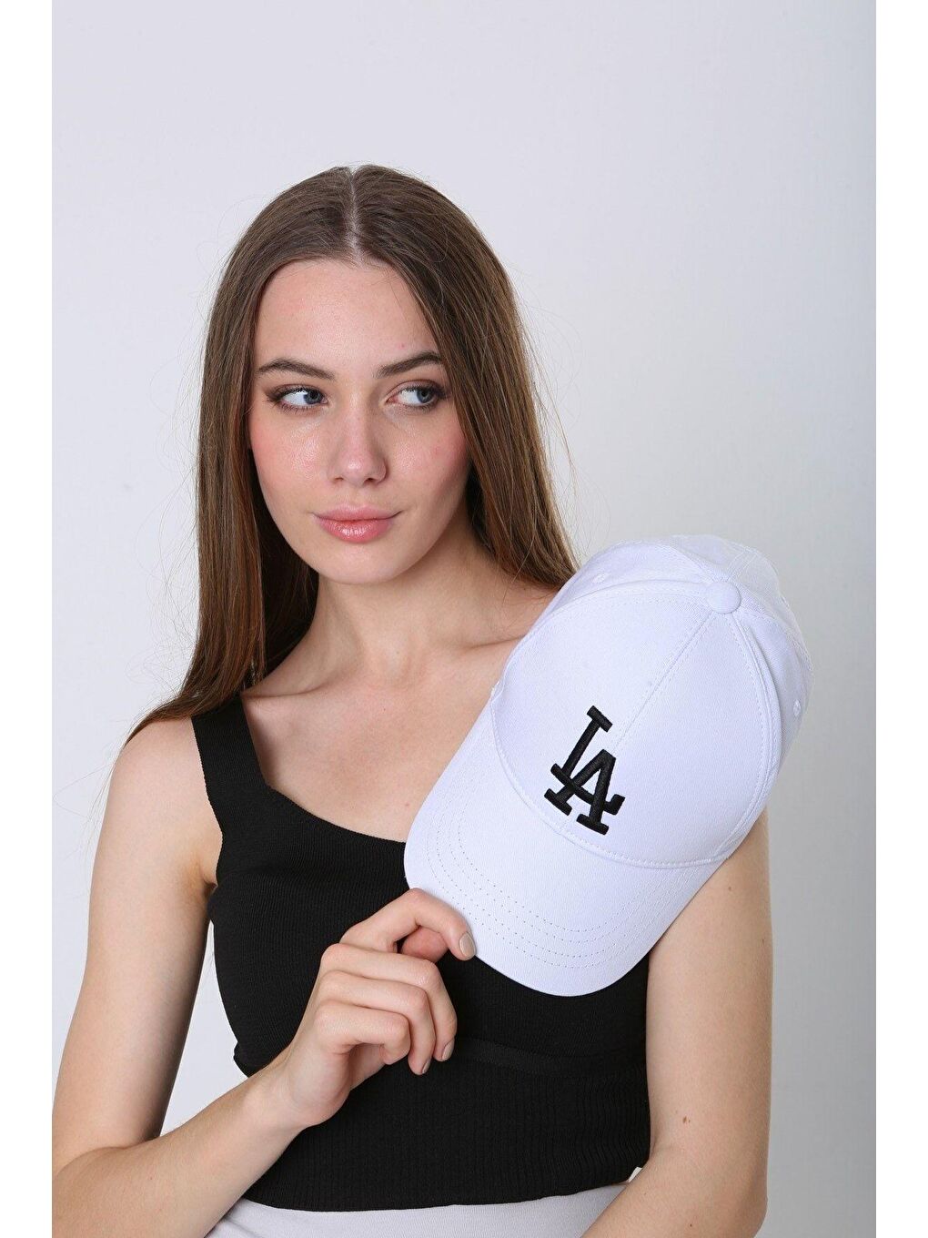 Luminos Butik Unisex Beyaz La Nakışlı Beyzbol Kep Şapka Spk91