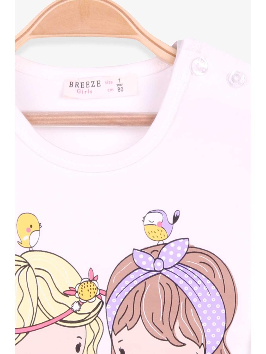 Kız Çocuk Uzun Kollu Tişört Kız Çocuk Baskılı Ekru (1-4 Yaş)-1