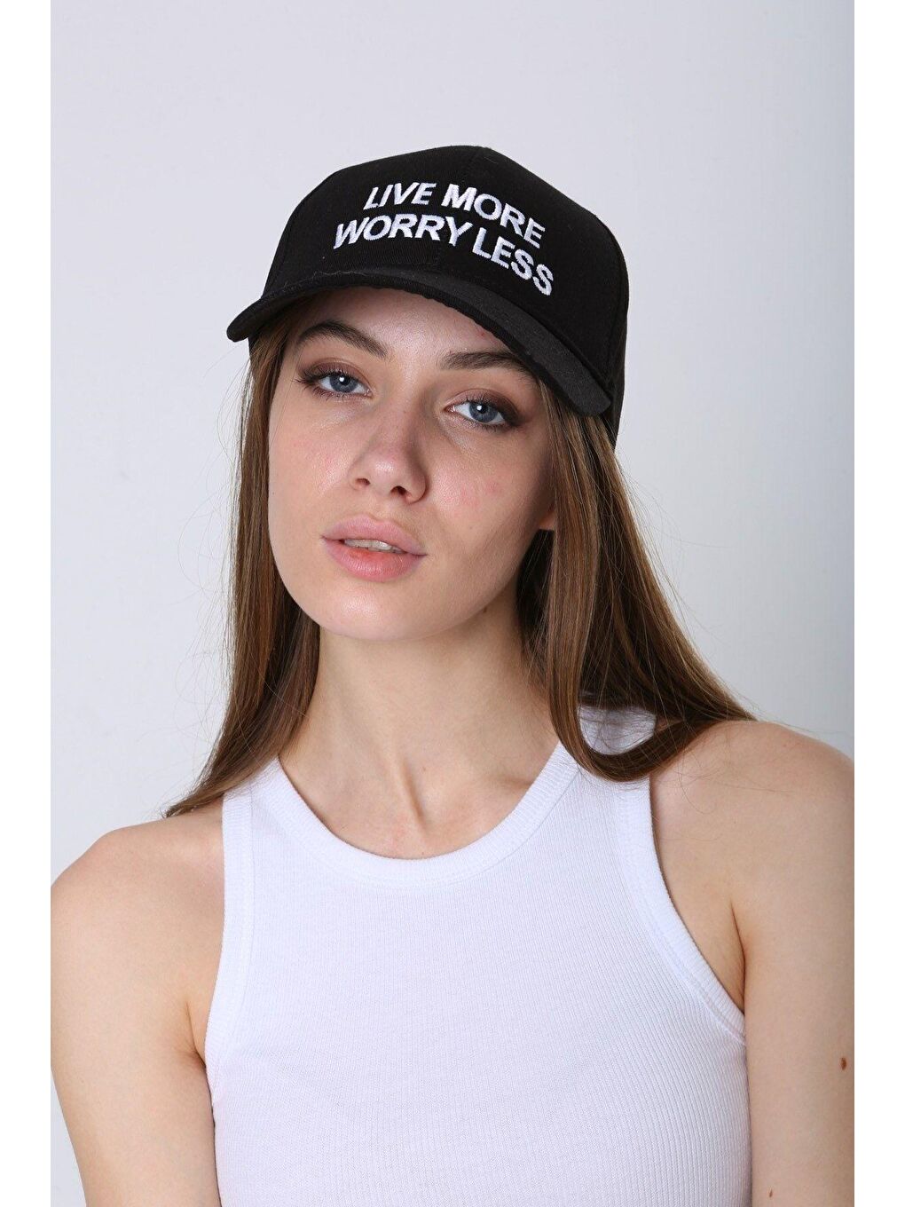 Luminos Butik Unisex Siyah Live More Nakışlı Beyzbol Kep Şapka Spk94 - 2