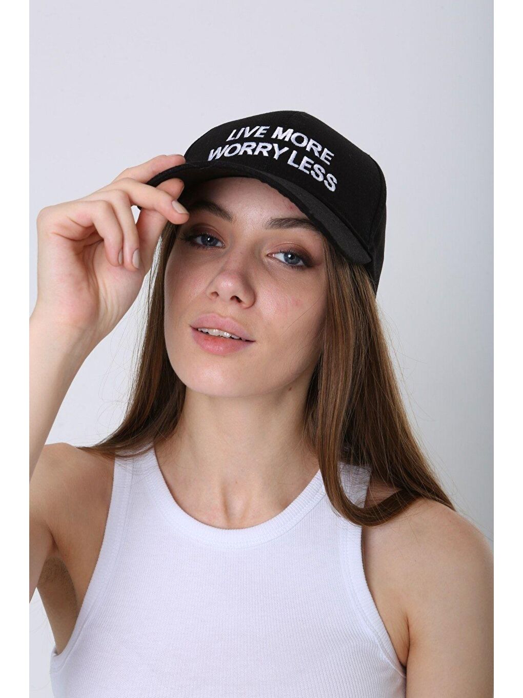 Luminos Butik Unisex Siyah Live More Nakışlı Beyzbol Kep Şapka Spk94 - 3