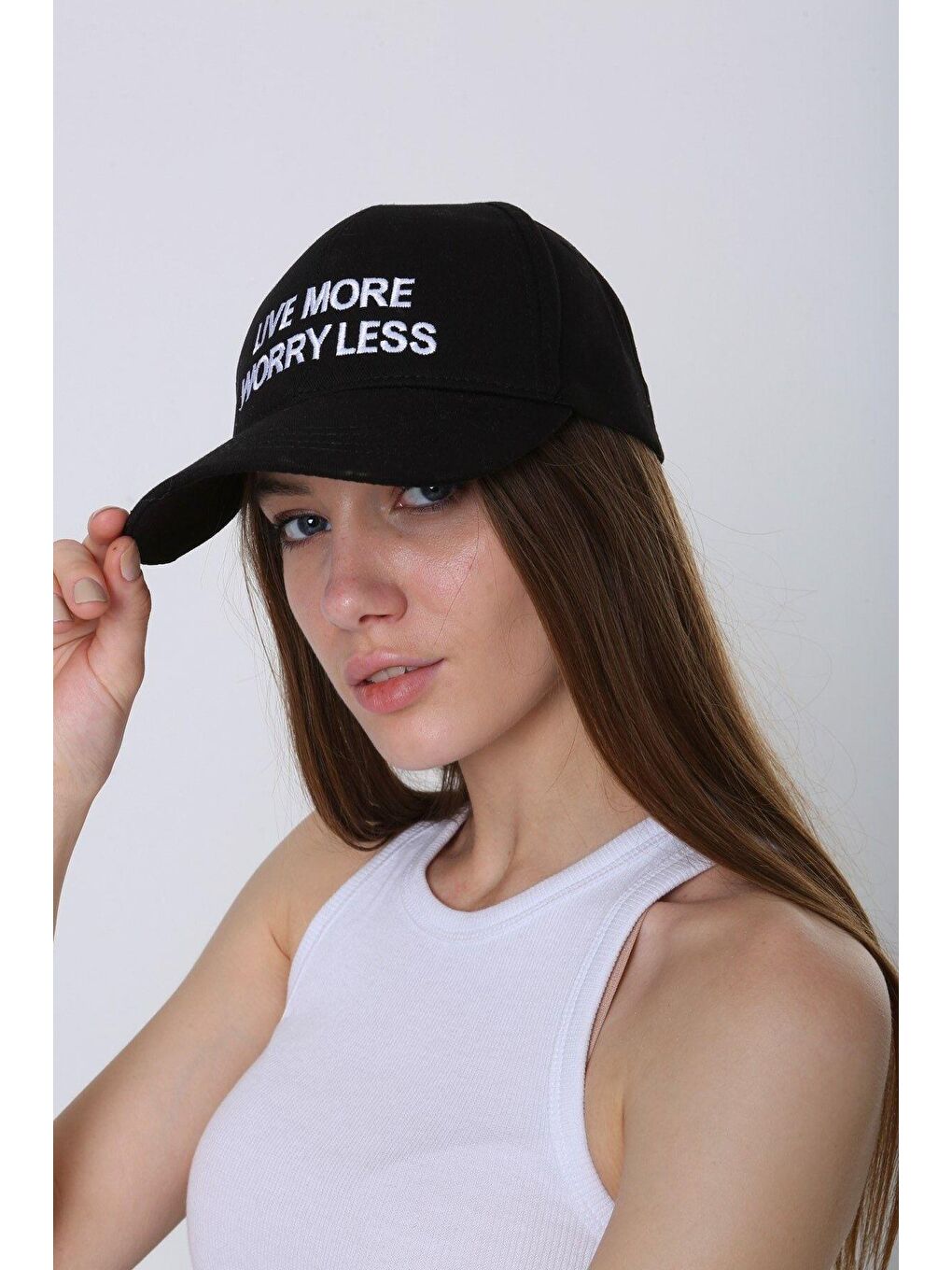 Luminos Butik Unisex Siyah Live More Nakışlı Beyzbol Kep Şapka Spk94 - 4