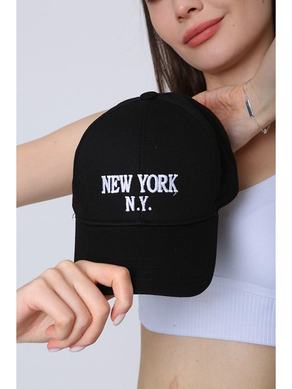 Luminos Butik Unisex Siyah New York Ny Nakışlı Beyzbol Kep - 1