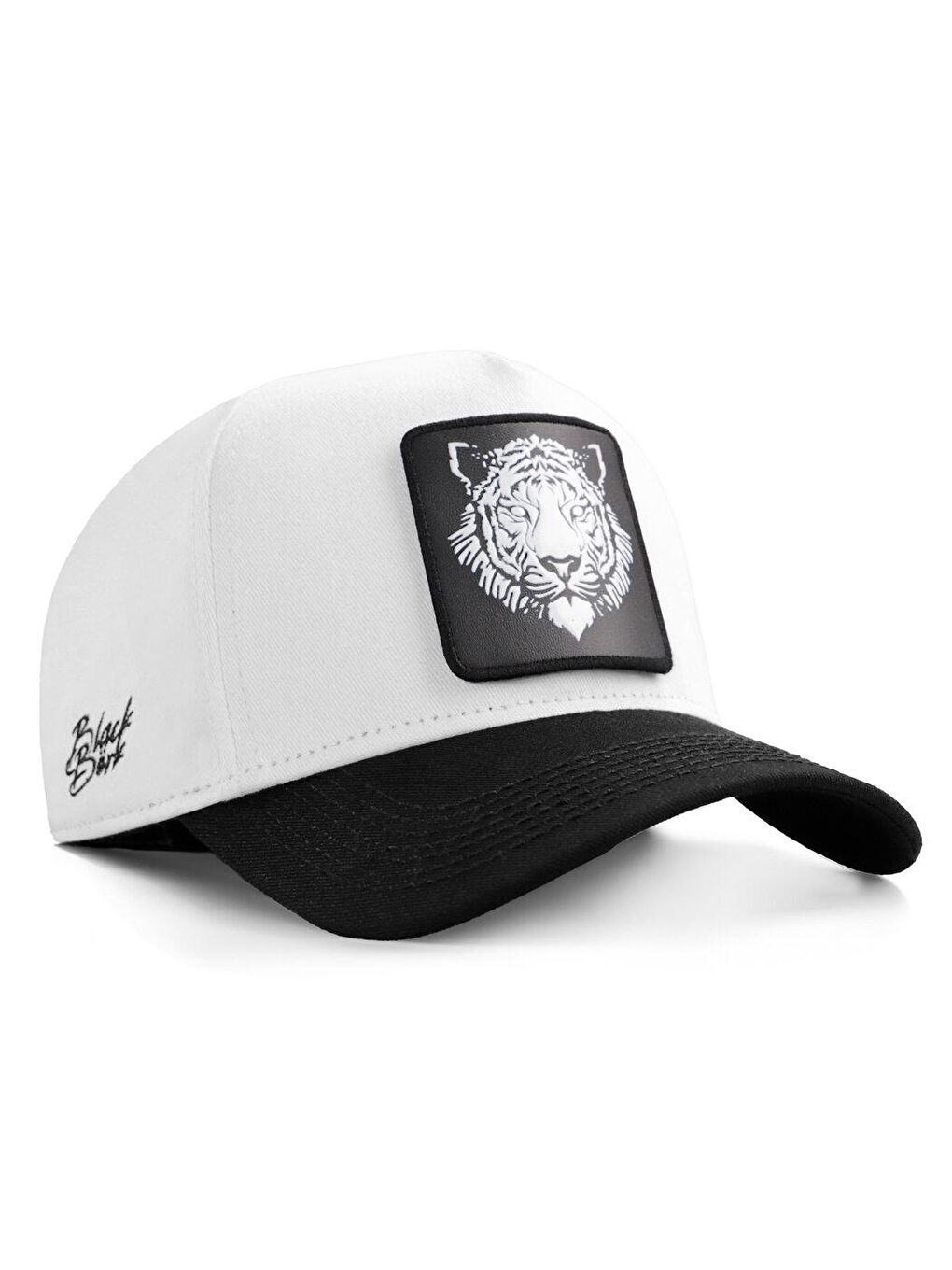 BlackBörk Beyaz-Siyah V1 Baseball Kaplan - 9 Kod Logolu Unisex Beyaz-Siyah Siperli Şapka (Cap)