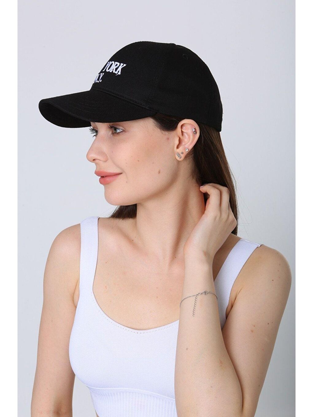 Luminos Butik Unisex Siyah New York Ny Nakışlı Beyzbol Kep - 4