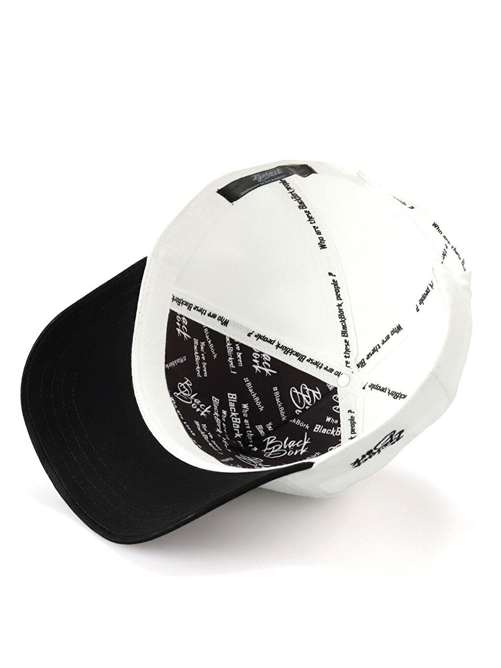 BlackBörk Beyaz-Siyah V1 Baseball Kaplan - 9 Kod Logolu Unisex Beyaz-Siyah Siperli Şapka (Cap) - 2