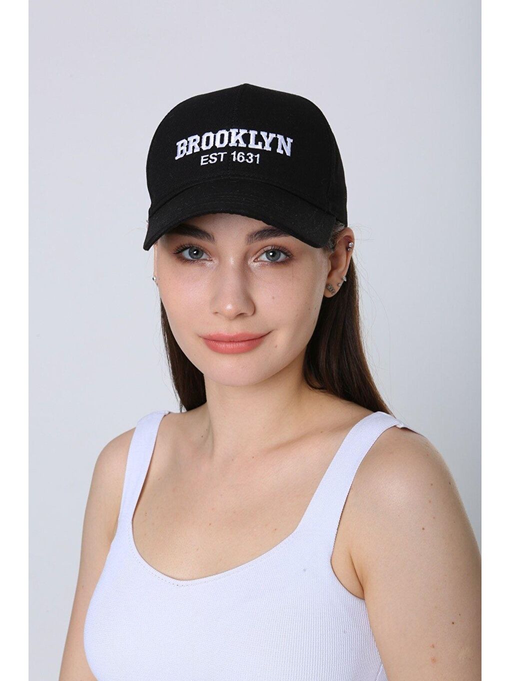 Unisex Siyah Brooklyn Nakışlı Beyzbol Kep