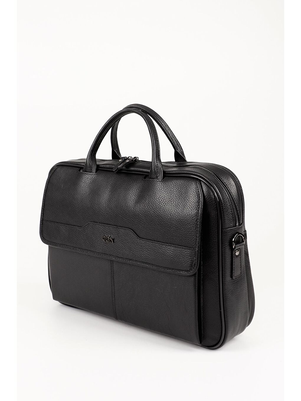 Siyah Hakiki Deri Unisex Büyük Boy Evrak Çantası B0623-3