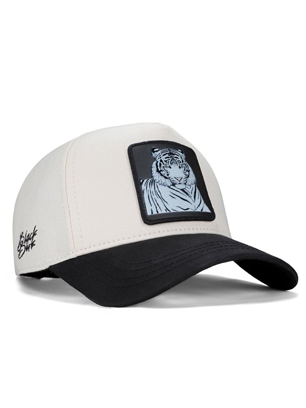 V1 Baseball Bengal Kaplan - 2 Kod Logolu Unisex Bej-Siyah Siperli Şapka (Cap)
