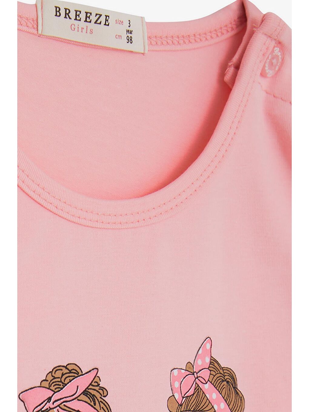 Kız Çocuk Uzun Kollu Tişört Pullu Kız Baskılı Pembe (2-5 Yaş)-1