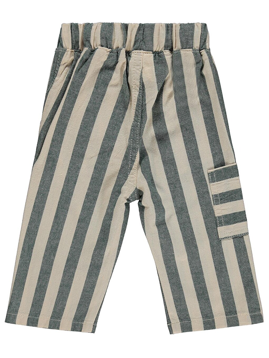 Baby Çizgili Yan Cepli 6-18 Ay Pantolon - Yeşil-1
