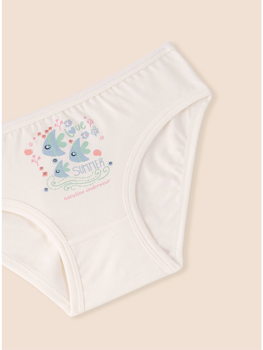 Pembe Kız Çocuk Organik Pamuklu Elastanlı Külot Summer 6'lı Paket-6
