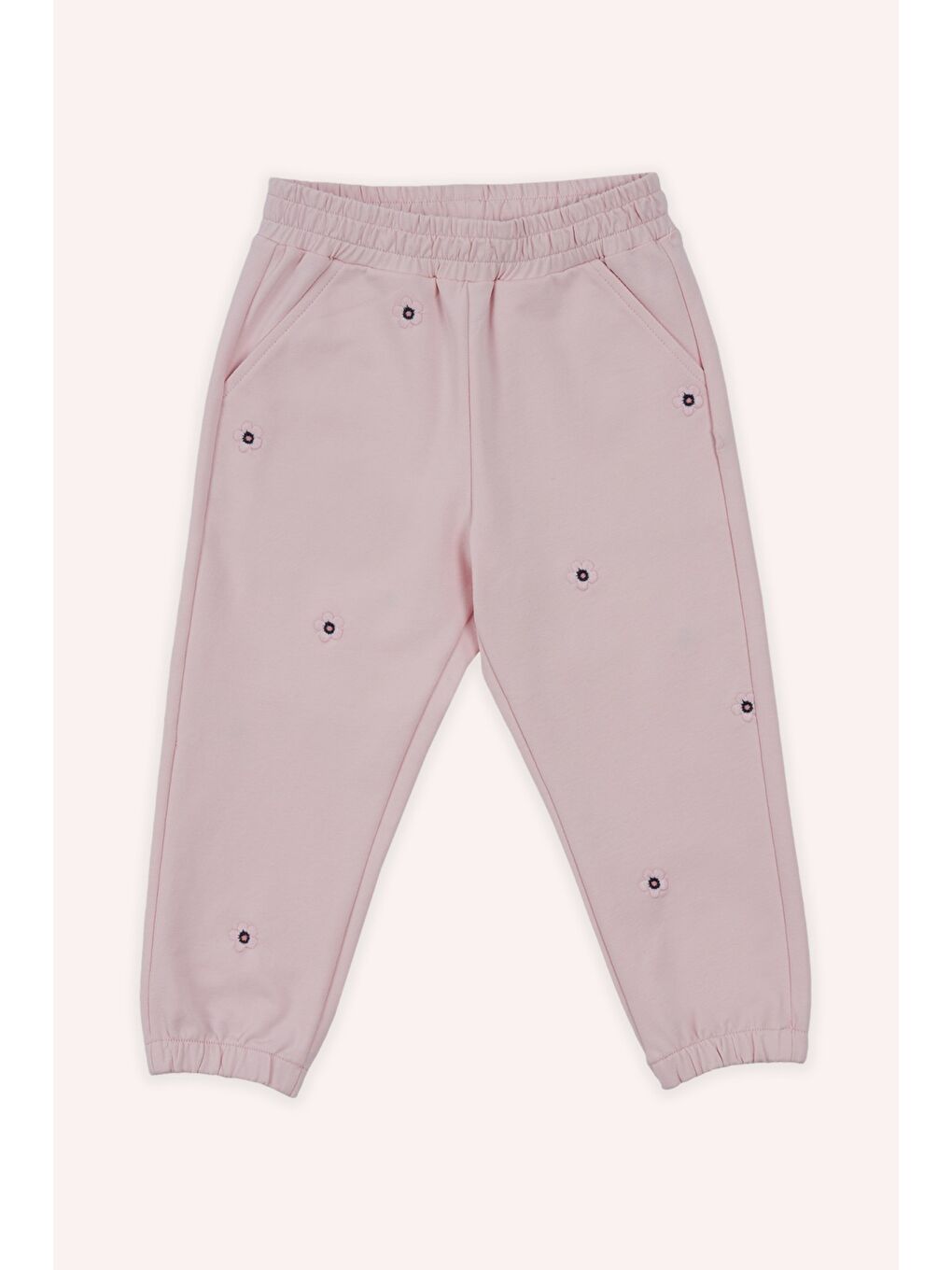 Kız Çocuk Nakışlı Eşofman Alt Pembe