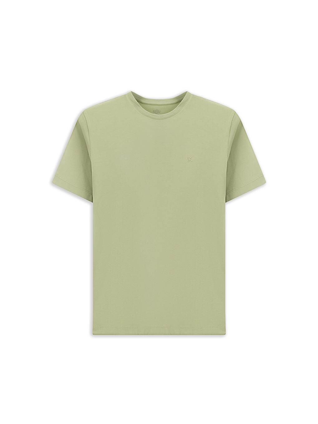 Yeşil Bisiklet Yaka Slim Fit Dar Kesim Süprem Pamuklu Tişört-6