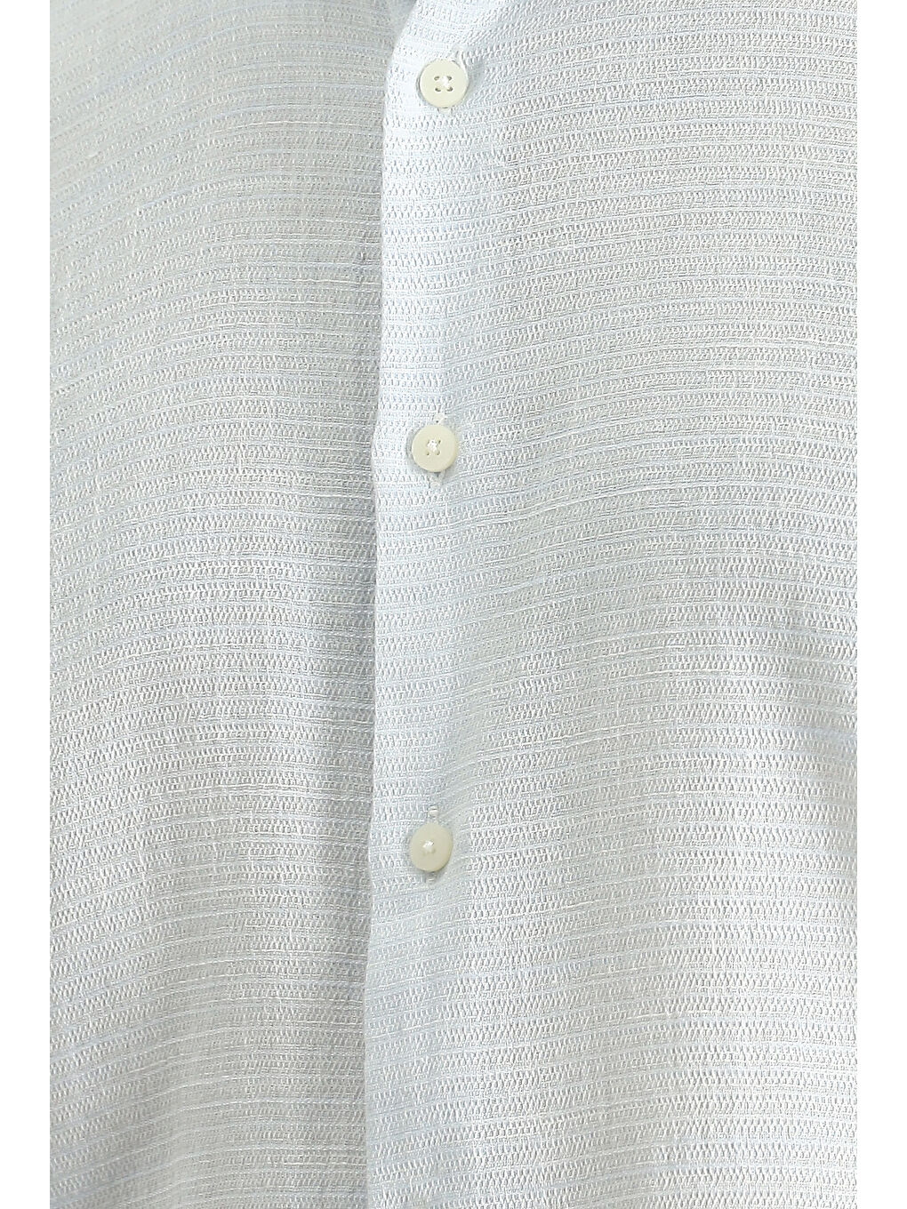 Mavi Uzun Kol Slim Fit Dar Kesim Keten Görünümlü Pamuk Spor Düğmeli Yaka %100 Pamuk Gömlek-3