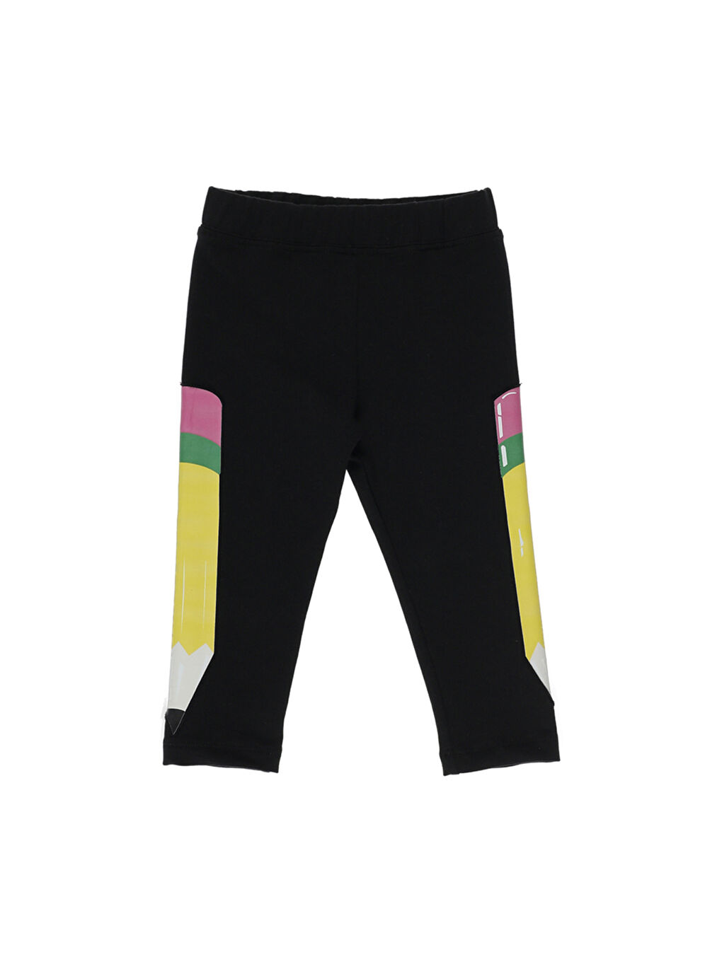 Siyah Kız Çocuk Kalem Baskılı  Tayt-3