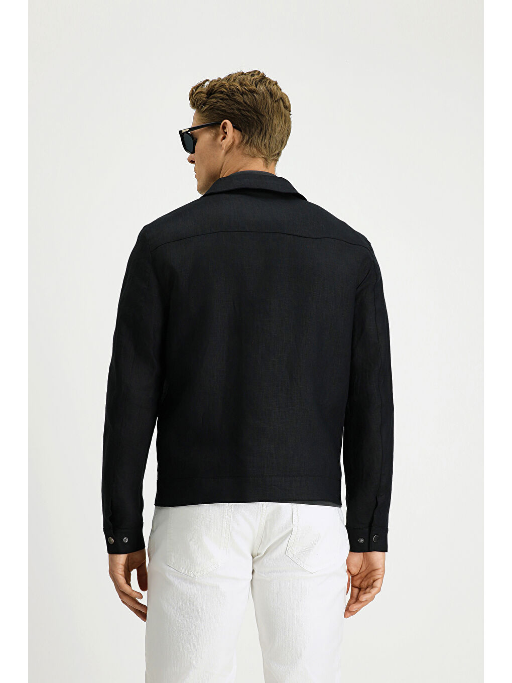 Siyah Mevsimlik Keten Mont-3