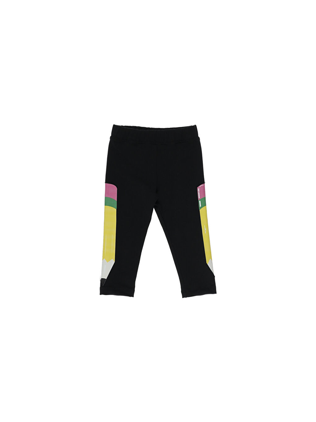 Siyah Kız Çocuk Kalem Baskılı  Tayt-4