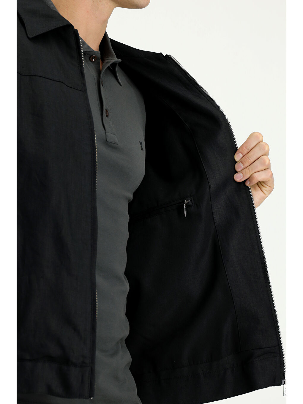 Siyah Mevsimlik Keten Mont-4