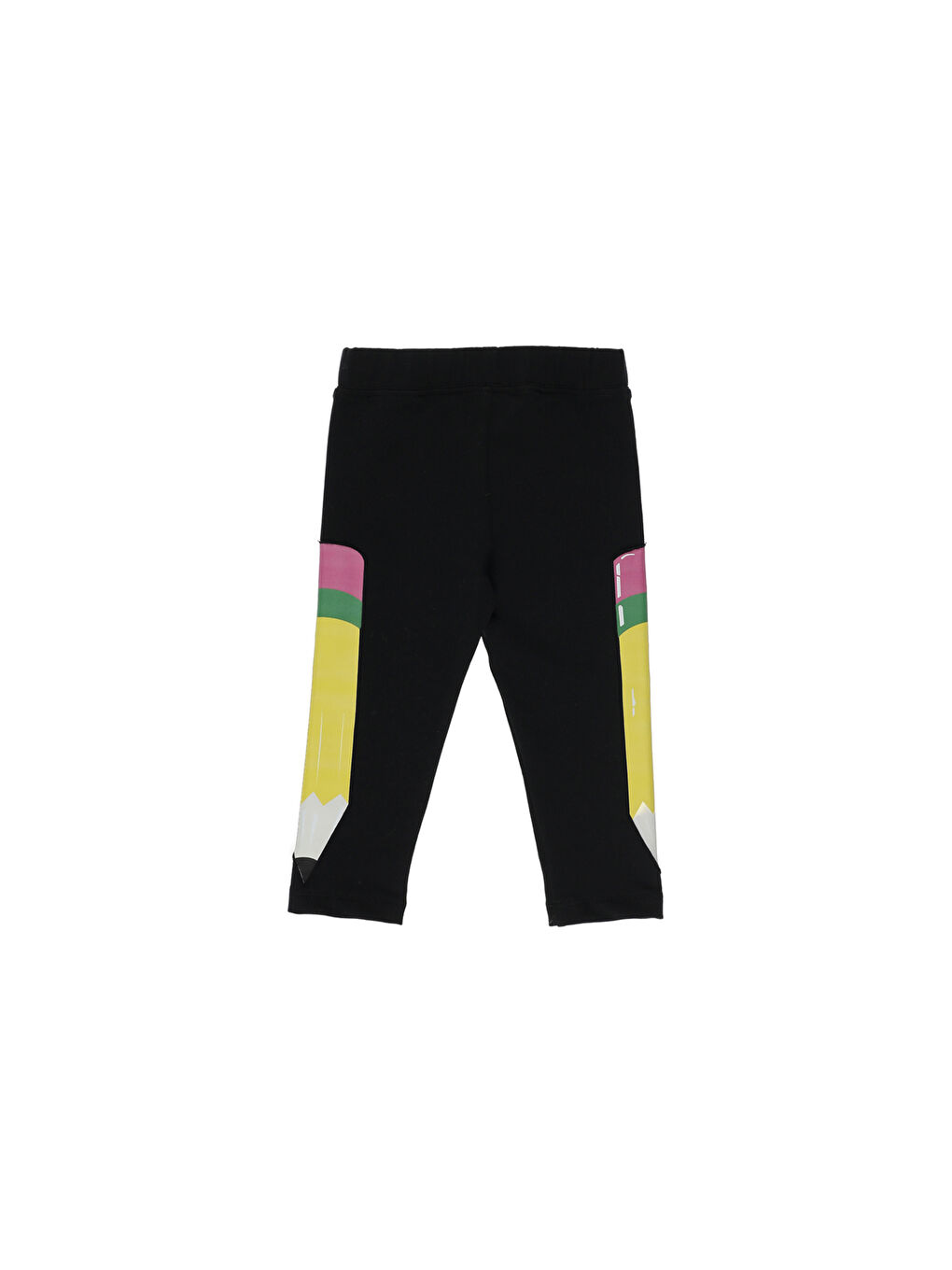 Siyah Kız Çocuk Kalem Baskılı  Tayt-6