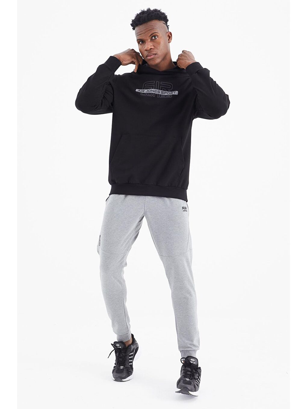 AIR JONES Vincent Siyah Standart Kalıp Erkek Sweatshirt - 88308 - 3