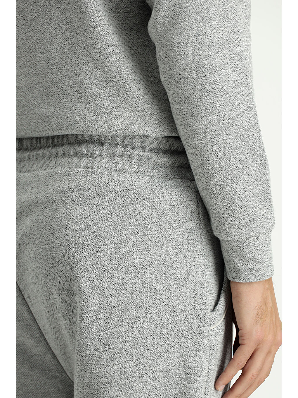 Gri Regular Fit Desenli Pamuklu Sweatpant / Eşofman Altı-5